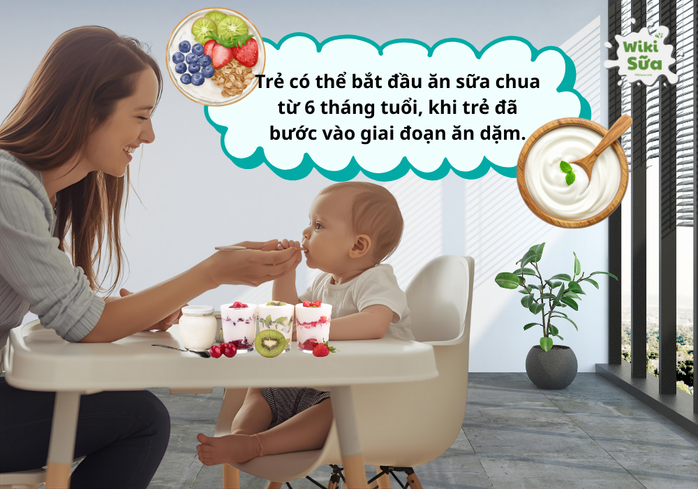Trẻ có thể bắt đầu ăn sữa chua từ 6 tháng tuổi 
