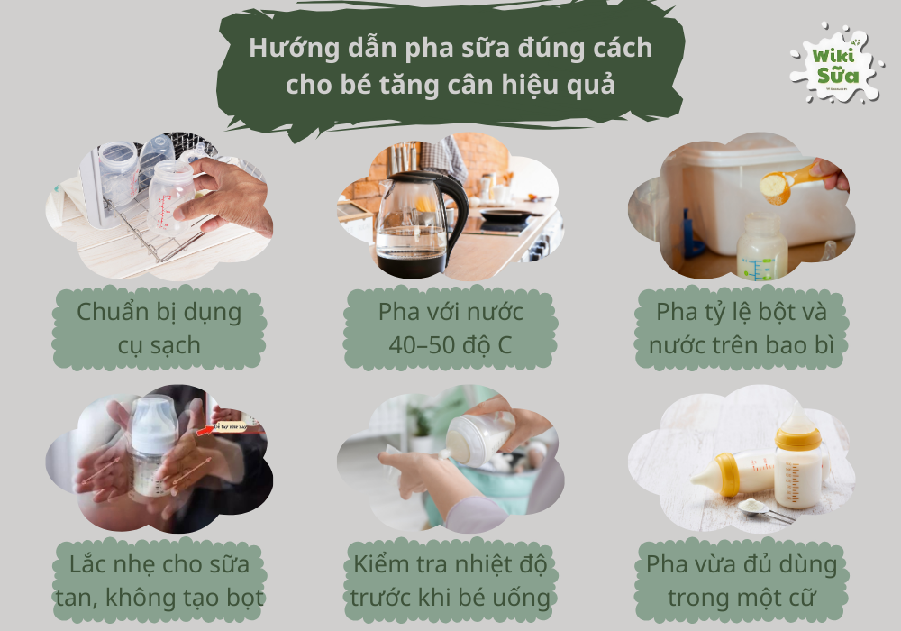Cách pha sữa đúng cách cho bé hấp thu tốt 