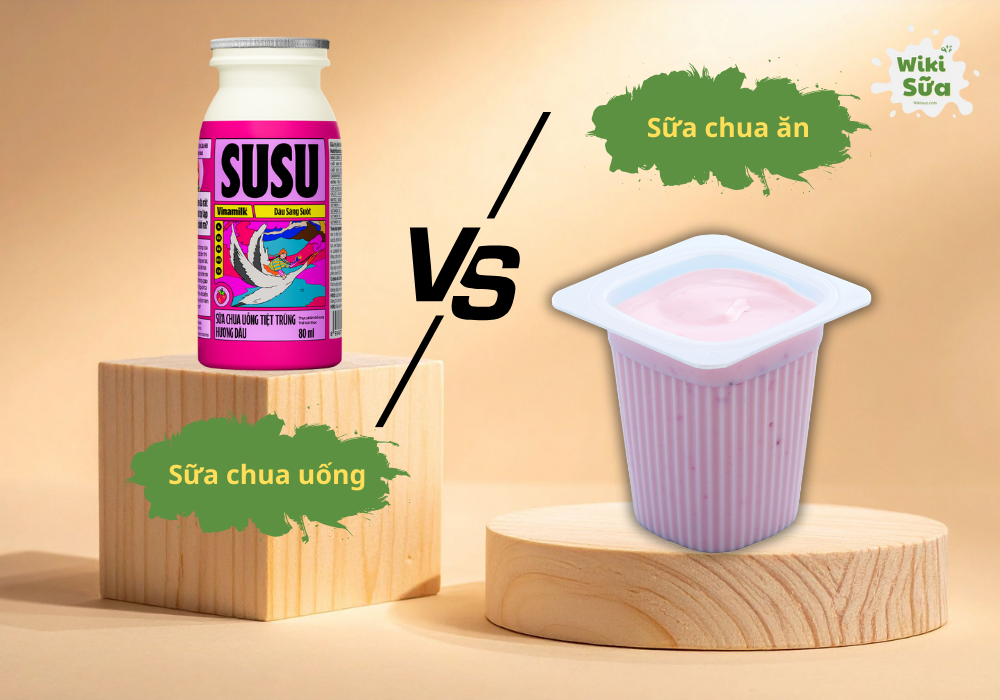 So sánh sữa chua uống Susu và sữa chua ăn