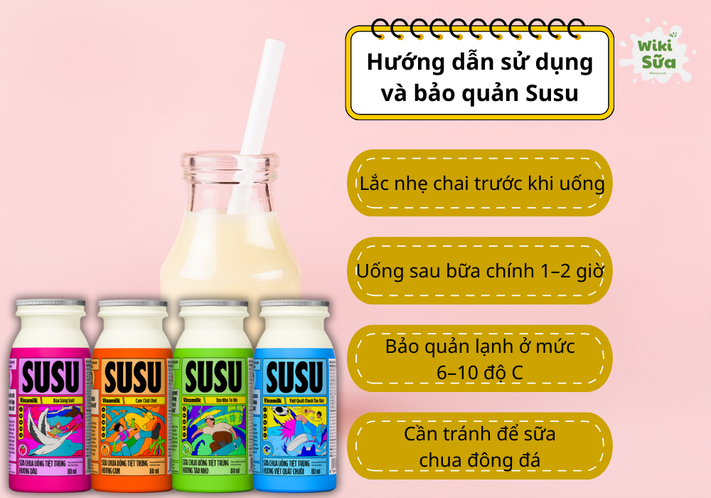 Hướng dẫn sử dụng và bảo quản sữa chua uống Susu đúng cách