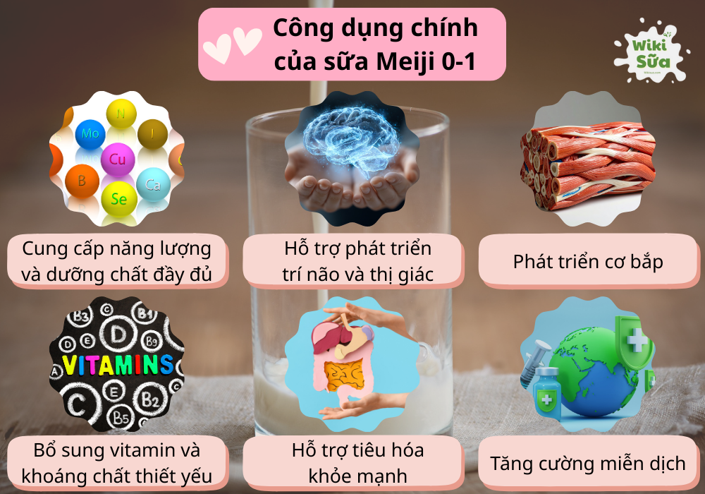 Công dụng chính của sữa Meiji 0-1