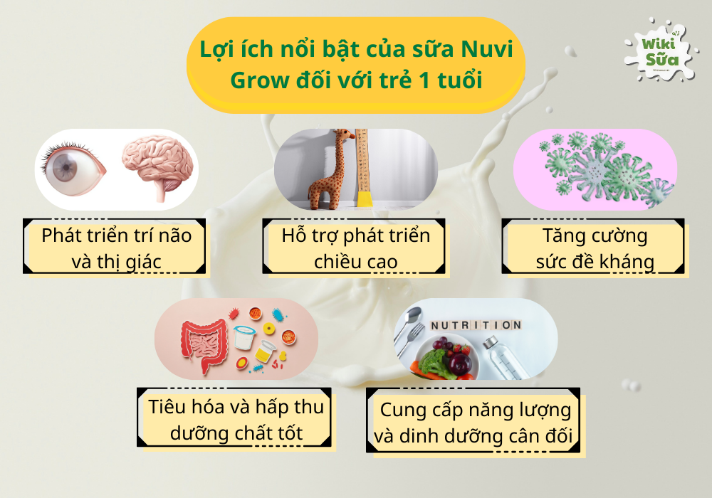 Lợi ích nổi bật của sữa Nuvi Grow đối với trẻ 1 tuổi