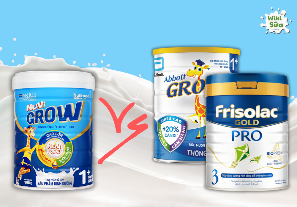 So sánh nhanh sữa Nuvi Grow với một số loại sữa khác cho bé 1 tuổi