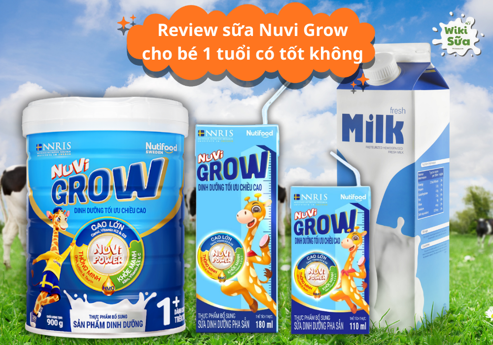 Review sữa Nuvi Grow cho bé 1 tuổi có tốt không