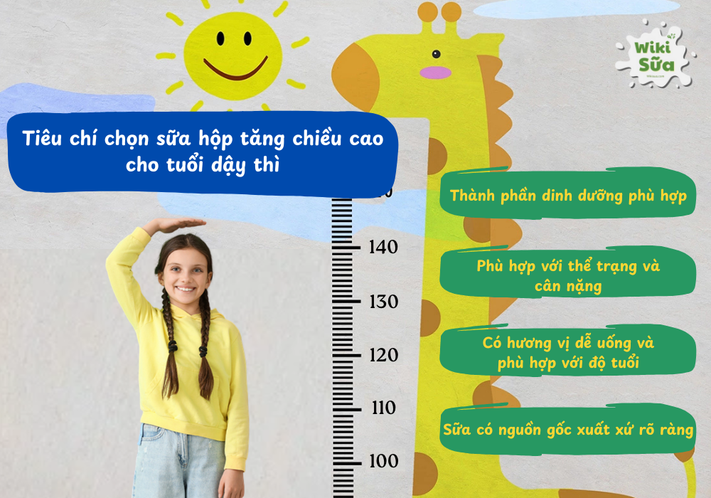 Tiêu chí chọn sữa hộp tăng chiều cao cho tuổi dậy thì