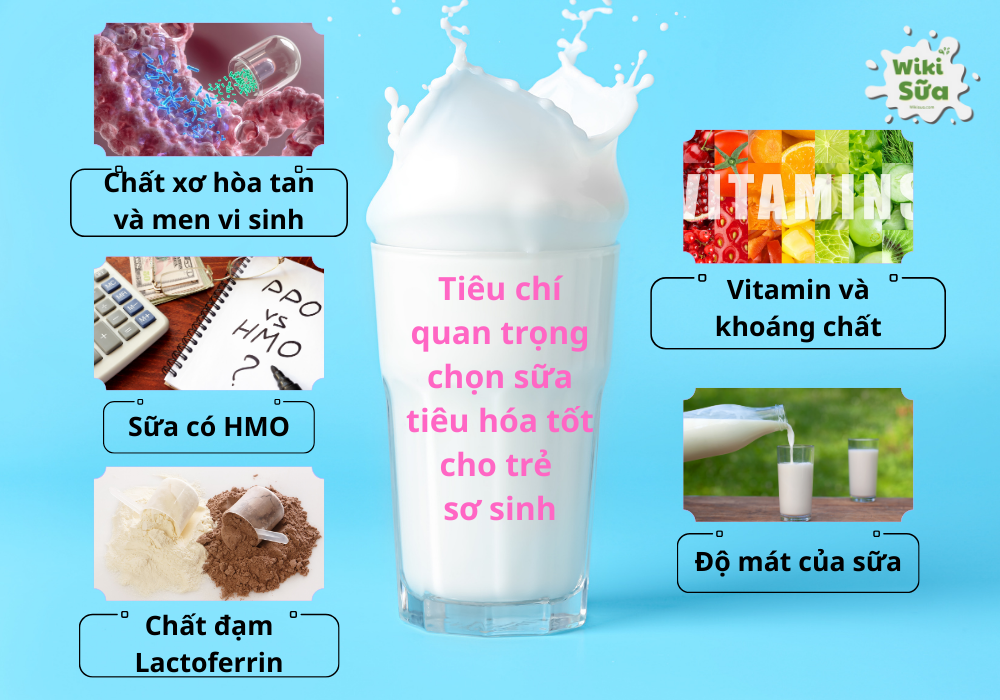 Tiêu chí quan trọng chọn sữa tiêu hóa tốt cho trẻ sơ sinh