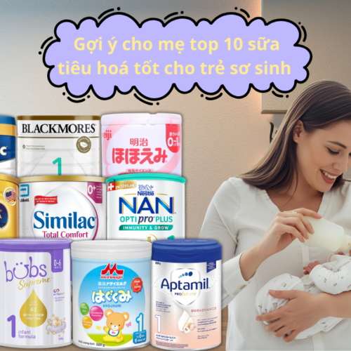 Gợi ý cho mẹ top 10 sữa tiêu hoá tốt cho trẻ sơ sinh tốt nhất trên thị trường