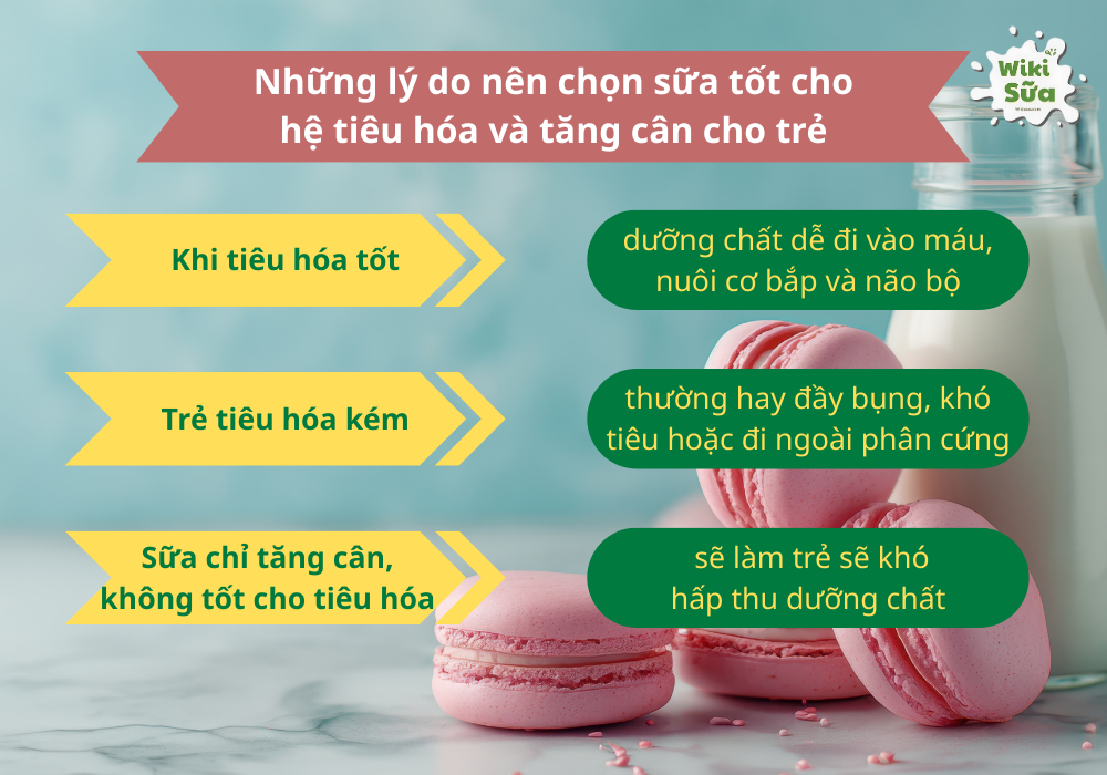 Những lý do nên chọn sữa tốt cho hệ tiêu hóa và tăng cân cho trẻ
