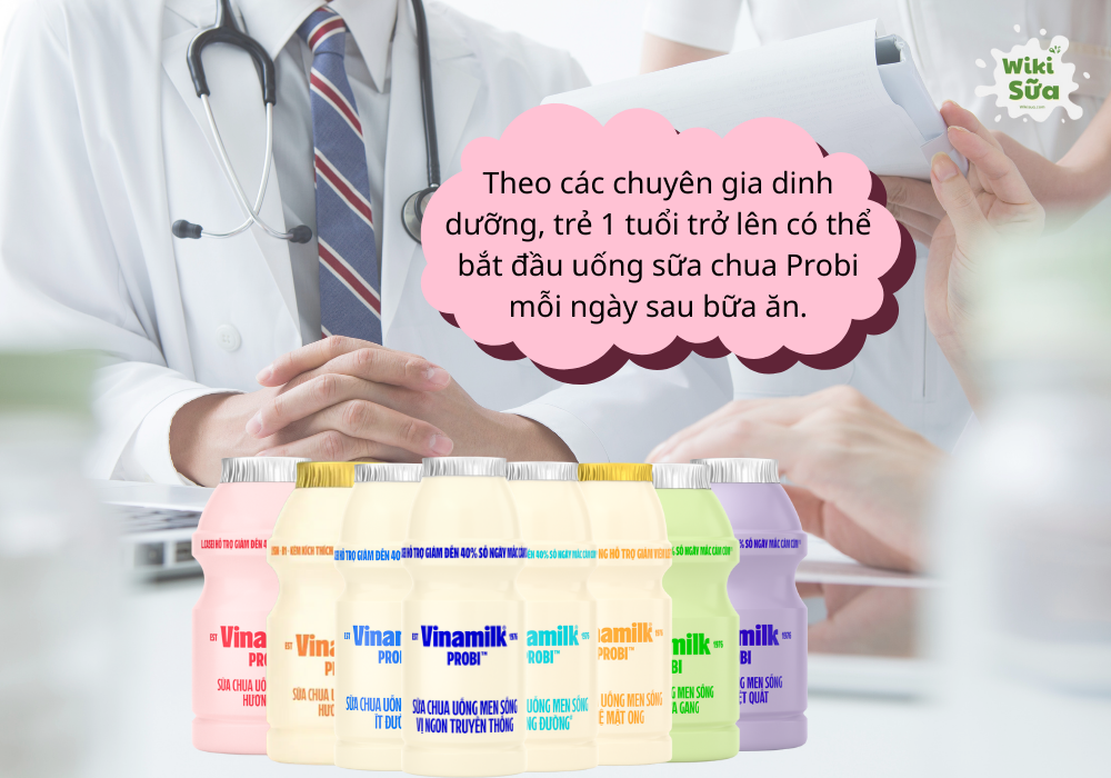 Trẻ từ 1 tuổi trở lên có thể bắt đầu uống sữa chua Probi