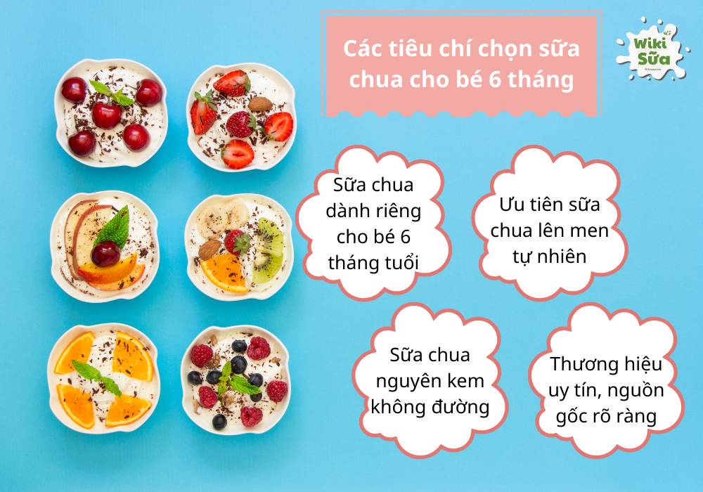 Các tiêu chí chọn sữa chua cho bé 6 tháng
