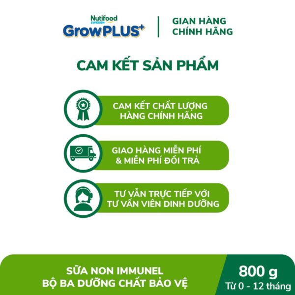 Sữa bột Nutifood GrowPLUS+ Sữa Non Immunel 0-12 tháng Lon 800g