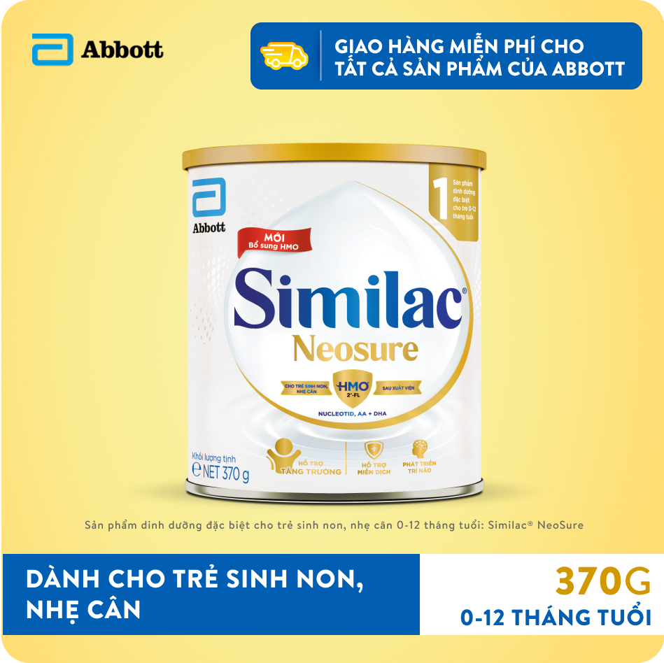 Sữa Similac Neosure lon 370g cho trẻ sinh non từ 0–12 tháng tuổi