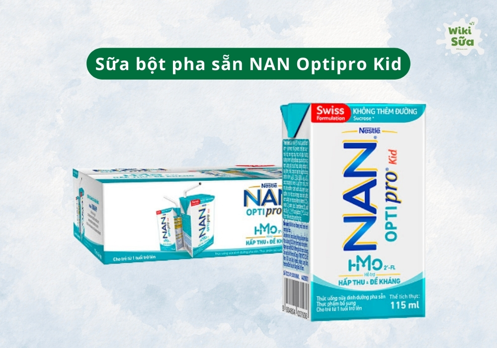 Sữa pha sẵn cho bé Nestlé NAN Optipro Kid từ 1 tuổi dễ tiêu hóa, tăng trưởng toàn diện