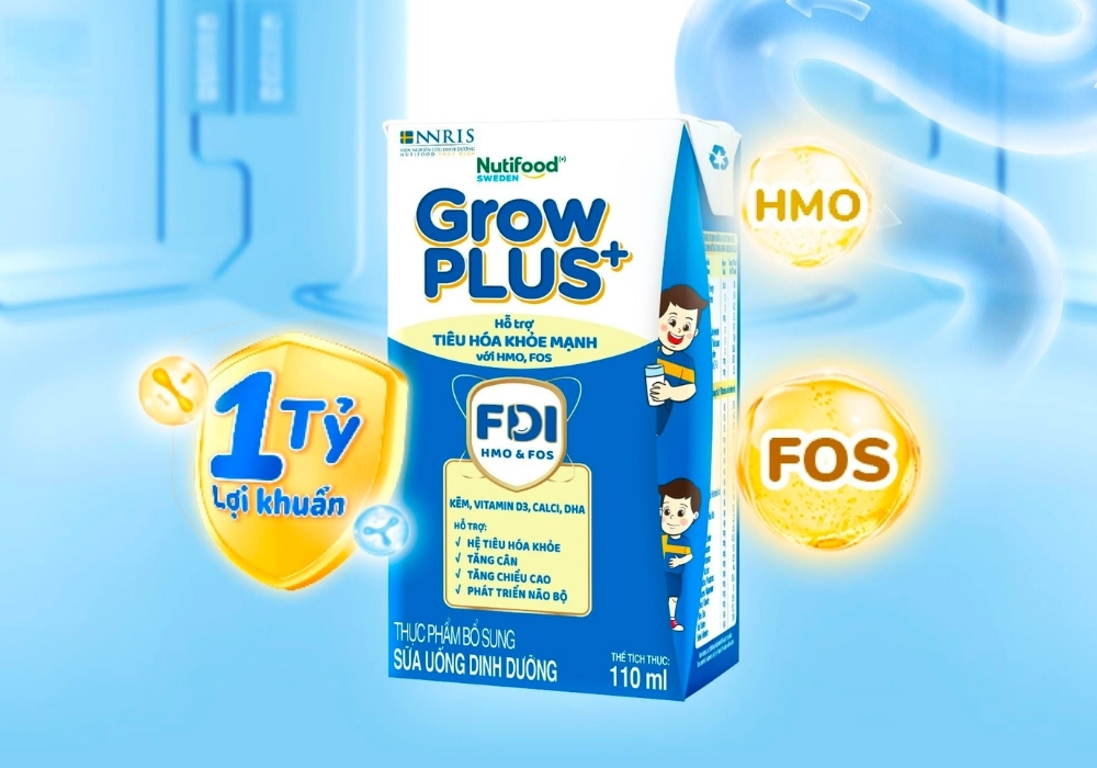 Sữa pha sẵn GrowPLUS+ Xanh hỗ trợ tiêu hóa