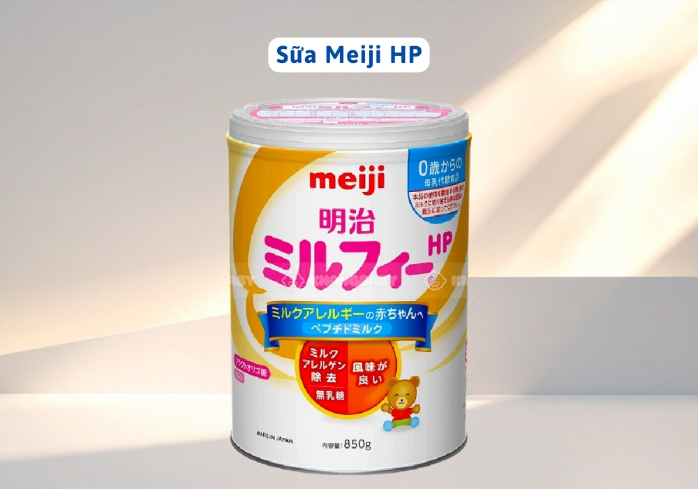 Sữa Meiji HP cho bé dưới 3 tuổi bị dị ứng đạm sữa bò, giúp bé phát triển cân đối và an toàn ngay từ giai đoạn đầu đời