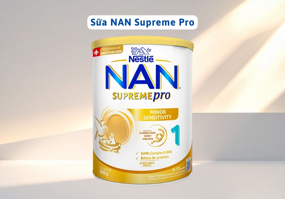 Sữa bột NAN Supreme Pro phù hợp cho bé có nguy cơ dị ứng hoặc hệ tiêu hóa nhạy cảm