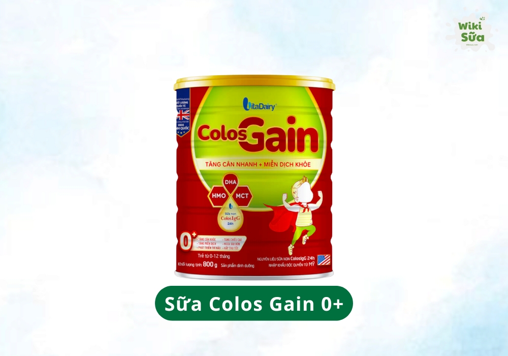 Sữa bột Colos Gain 0+ hỗ trợ tăng cân và tăng đề kháng cho trẻ sinh non, nhẹ cân