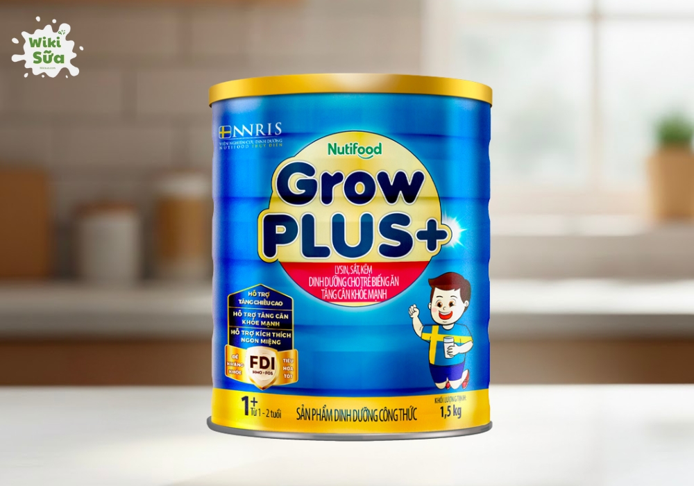 Sữa GrowPLUS+ Xanh +1 1,5kg (trẻ từ 1-2 tuổi). (Nguồn: Wiki Sữa)