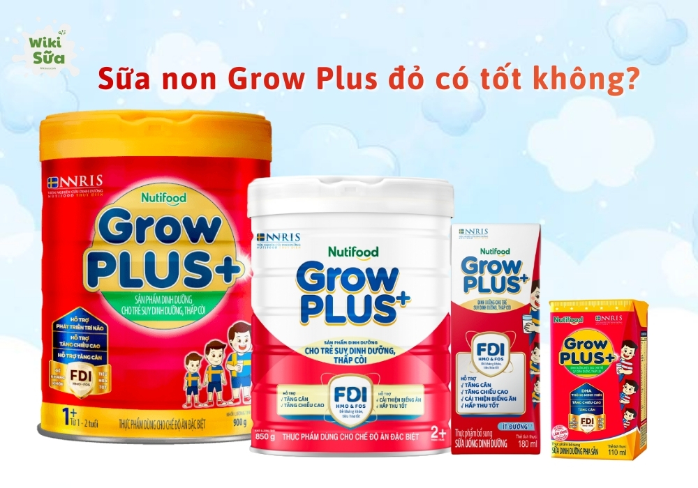 Sữa non GrowPLUS+ Đỏ của Nutifood giúp trẻ suy dinh dưỡng, thấp còi tăng cân, phát triển chiều cao, trí não và đề kháng.