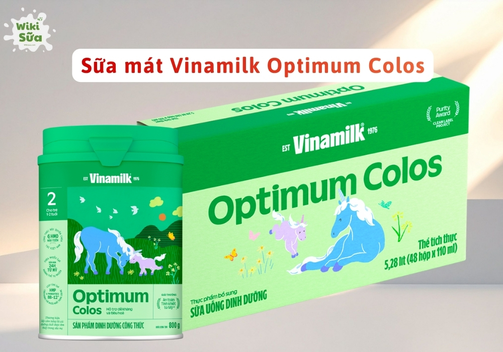 Sữa Optimum Colos bổ sung 6 loại HMO, sữa non 24h (chứa IgG), lợi khuẩn BB-12 giúp xây dựng hệ miễn dịch khỏe mạnh, tăng đề kháng đường ruột và giảm táo bón