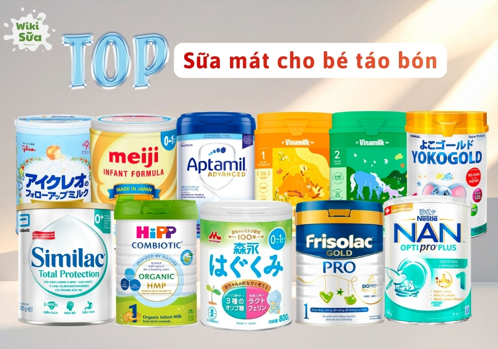 Top 15 sữa mát cho bé táo bón tốt cho hệ tiêu hóa, giúp tăng cân