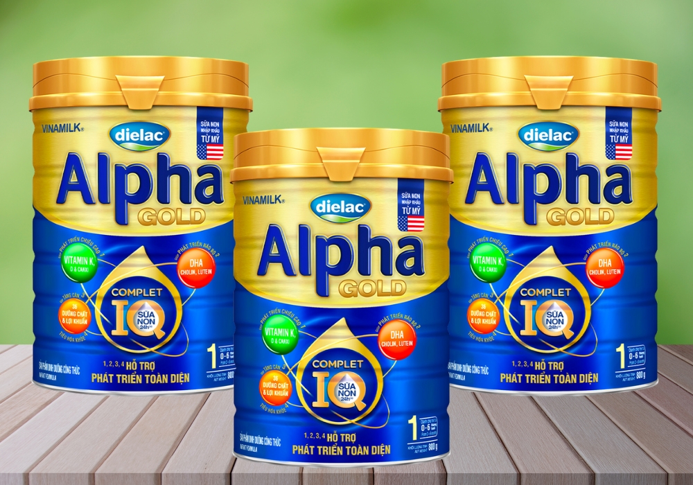 Sữa non Dielac Alpha Gold IQ số 1 tăng miễn dịch, hỗ trợ tiêu hóa và phát triển trí não, thể chất trẻ sơ sinh