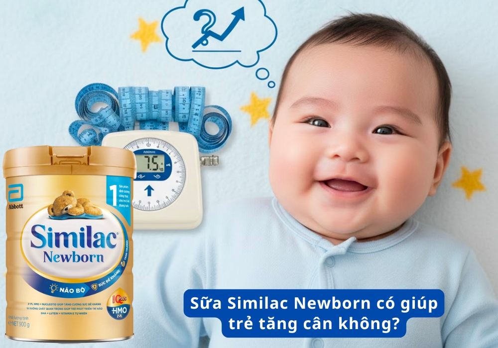Cho trẻ uống sữa Similac Newborn hỗ trợ thúc đẩy tăng cân ổn định.