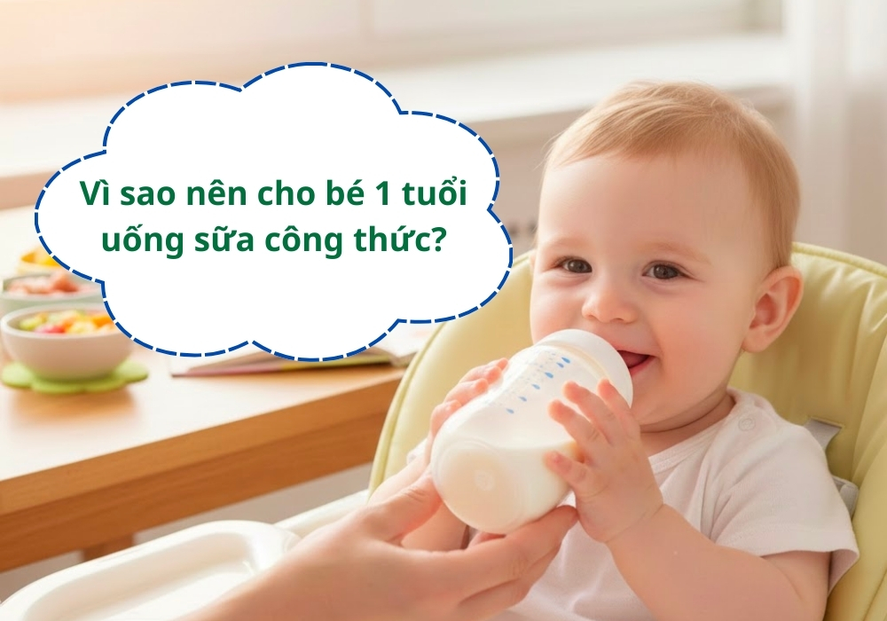 Sữa công thức là nguồn dinh dưỡng bổ sung giúp bé từ 1 tuổi phát triển trí não, chiều cao và cân nặng