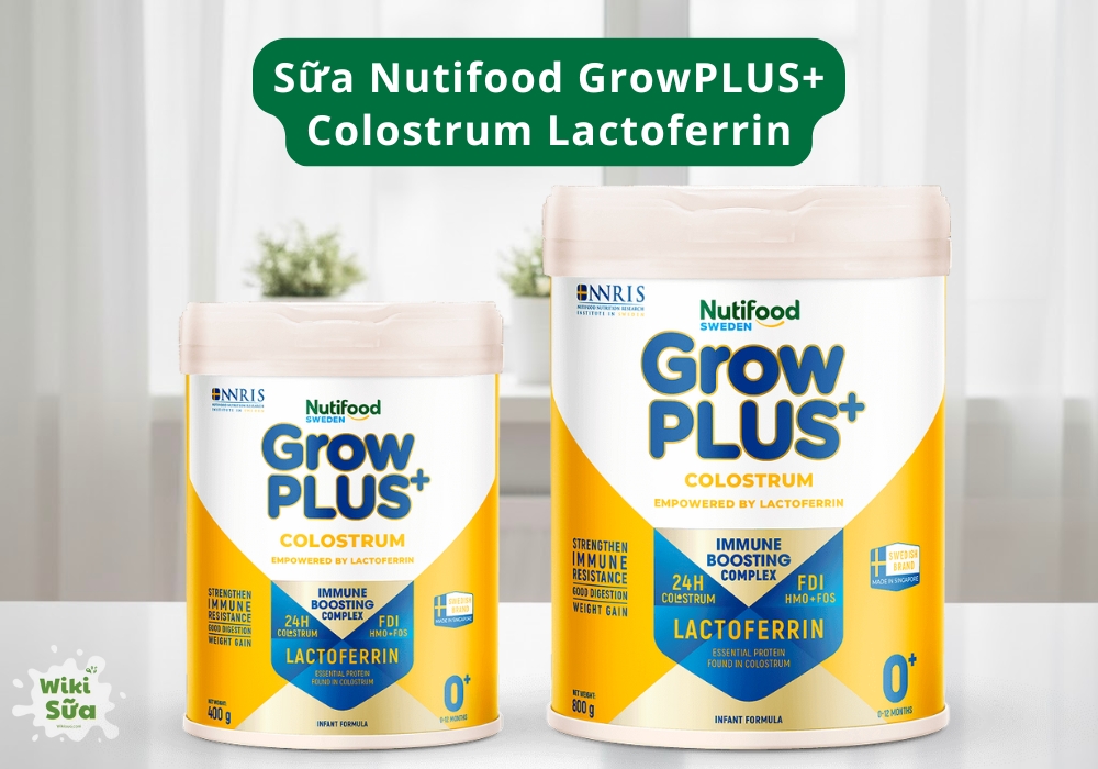 Nutifood GrowPLUS+ Colostrum Lactoferrin giúp bé tăng cường đề kháng, tiêu hóa khỏe và giảm ốm vặt.