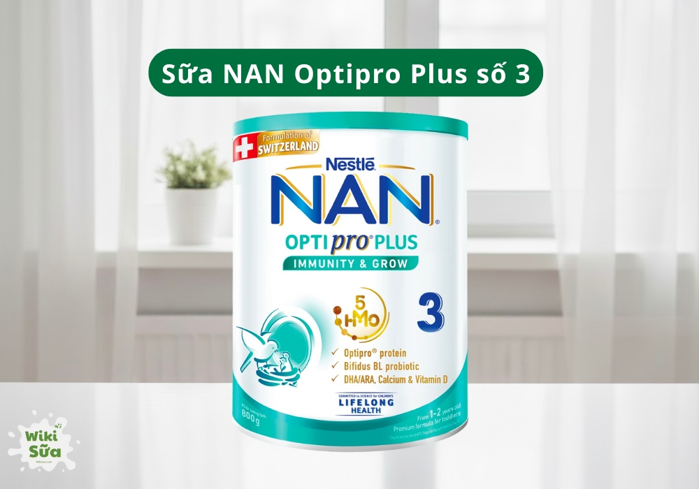 Sữa NAN Optipro Plus số 3 phù hợp cho bé trên 1 tuổi, giúp bé tiêu hóa khỏe, miễn dịch tốt, tăng cân, phát triển toàn diện.