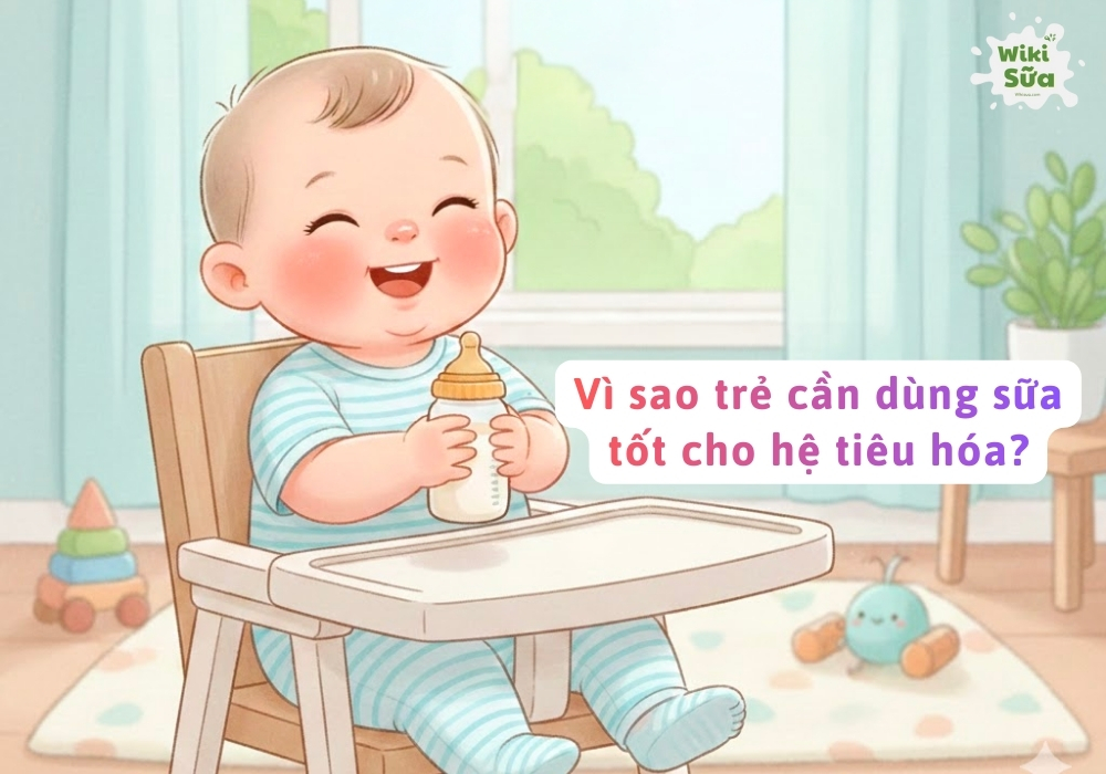 Trong những năm đầu đời, bé cần sữa tốt cho hệ tiêu hóa vì đường ruột còn non nớt, dễ rối loạn như táo bón, đầy hơi, tiêu chảy