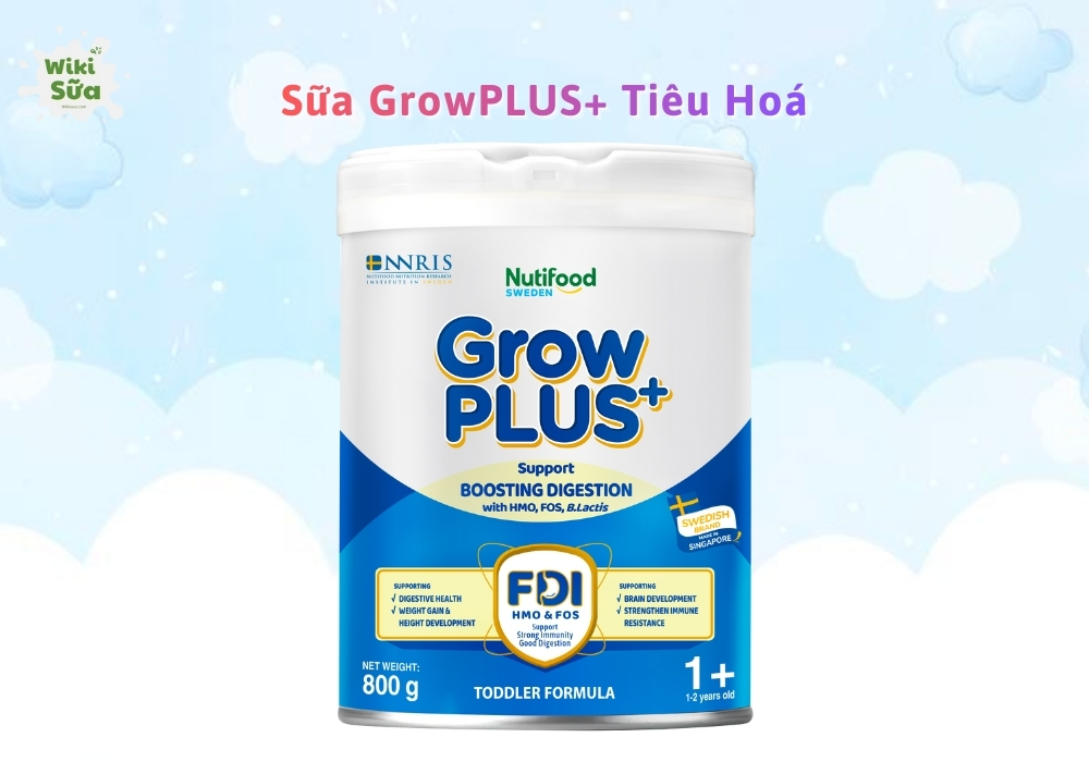 Sữa bột Nutifood GrowPLUS+ Tiêu Hoá giúp bé tăng cân, tăng miễn dịch và phát triển toàn diện