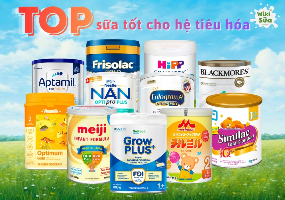Top 10+ sữa tốt cho hệ tiêu hóa của bé, chống táo bón, tăng miễn dịch