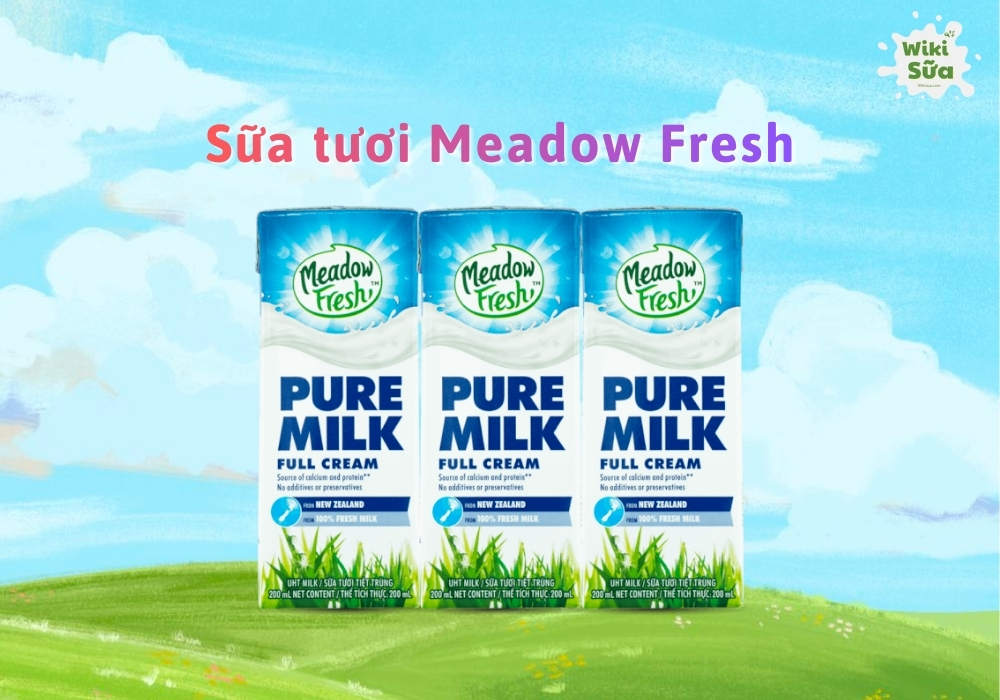 Sữa tươi tiệt trùng nguyên kem Meadow Fresh được sản xuất tại Úc với nhiều chất dinh dưỡng, giúp bé phát triển chiều cao và hệ xương