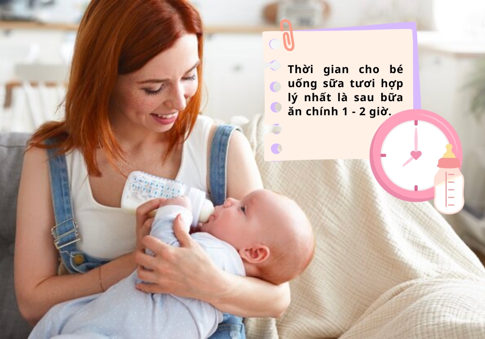 Thời điểm phù hợp cho bé uống sữa tươi
