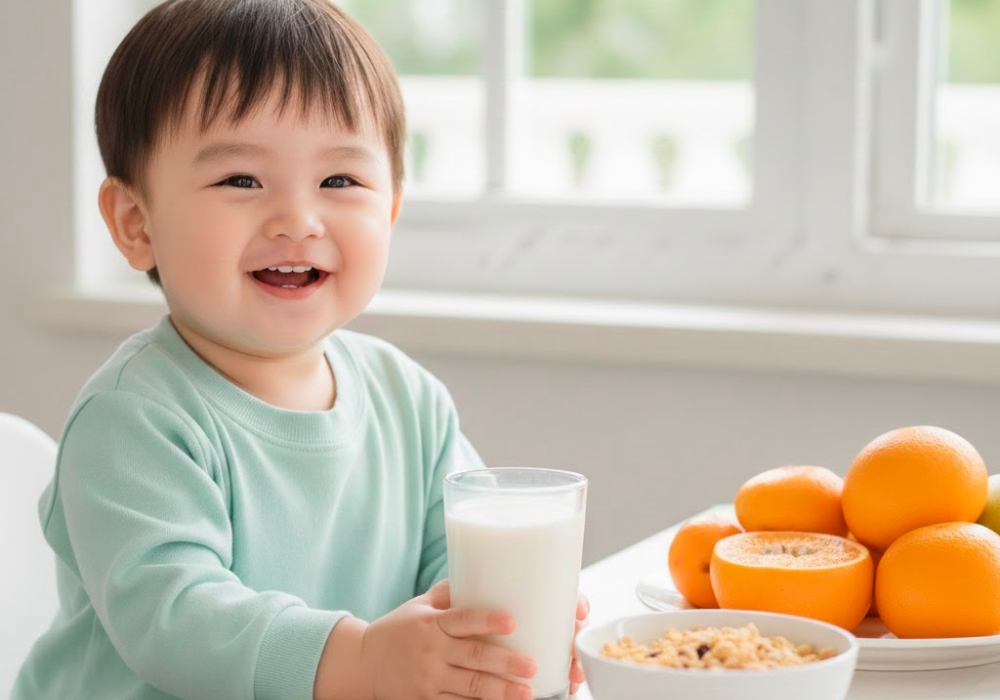 Sử dụng sữa tươi đúng cách sẽ giúp trẻ tăng cân, phát triển toàn diện mà vẫn an toàn cho hệ tiêu hóa