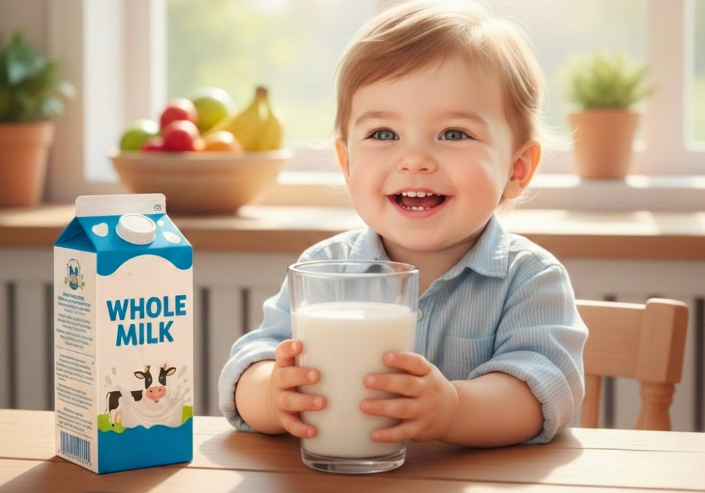 Sữa tươi nguyên kem cho bé 1 tuổi hỗ trợ tăng cân, chiều cao và trí não thông minh