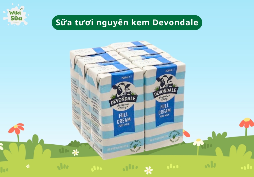 Sữa tươi nguyên kem Devondale với hàm lượng chất béo và đạm cân đối giúp bé tăng trưởng khỏe mạnh và năng động