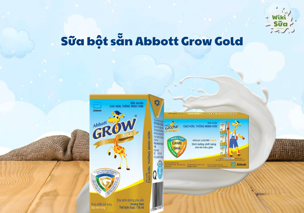 Sữa hộp hươu cao cổ pha sẵn cho bé Abbott Grow Gold.