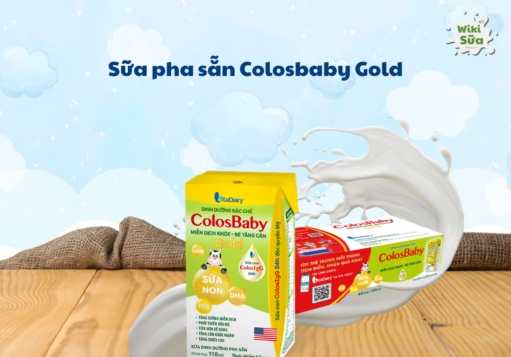 Sữa hộp pha sẵn ColosBaby Gold với hàm lượng kháng thể trong sữa non 24h cao tăng cường miễn dịch và giảm bệnh vặt ở trẻ.