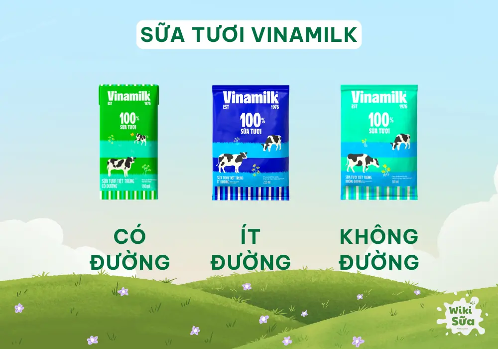 các dòng sữa tươi Vinamilk