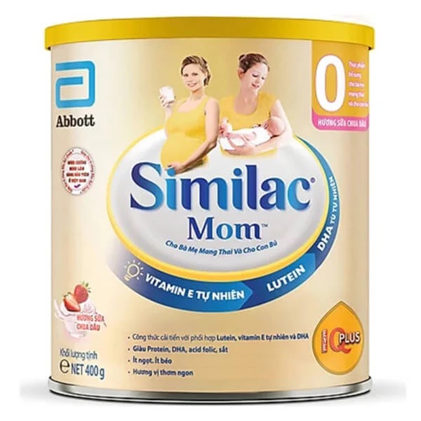 Sữa Similac® Mom hương sữa chua dâu 400g cho mẹ mang thai và cho con bú.