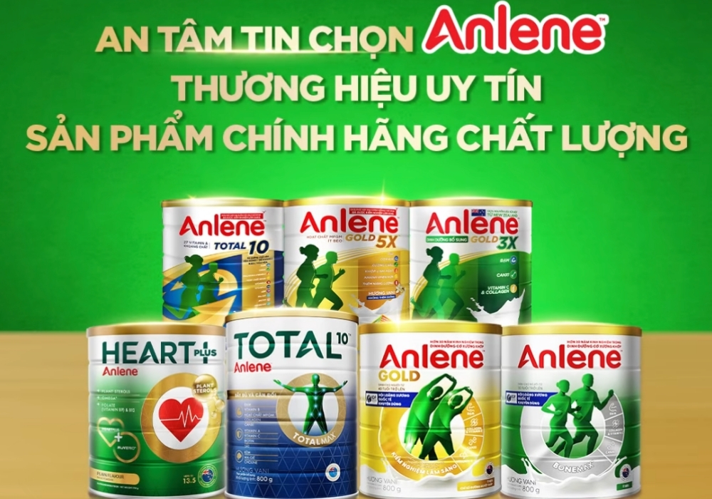 Anlene là thương hiệu nổi tiếng về sản phẩm sữa chứa canxi và các dưỡng chất quan trọng khác, được thiết kế đặc biệt để hỗ trợ sức khỏe.