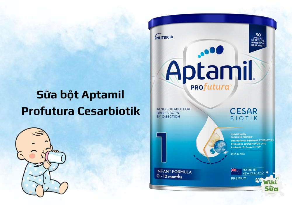 Sữa Aptamil Profutura Cesarbiotik hỗ trợ cho tiêu hóa, miễn dịch và phát triển trí não của bé ngay từ giai đoạn đầu đời.