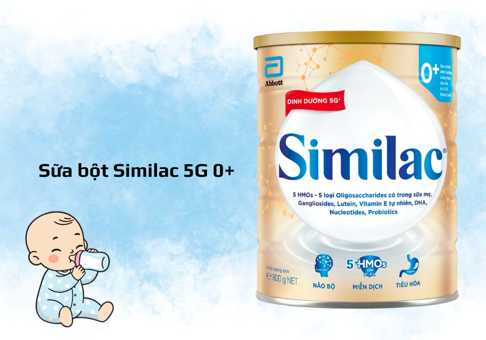 Sữa bột Similac 5G 0+ là sản phẩm dành cho trẻ sơ sinh từ 0–6 tháng tuổi đến từ thương hiệu Abbott.