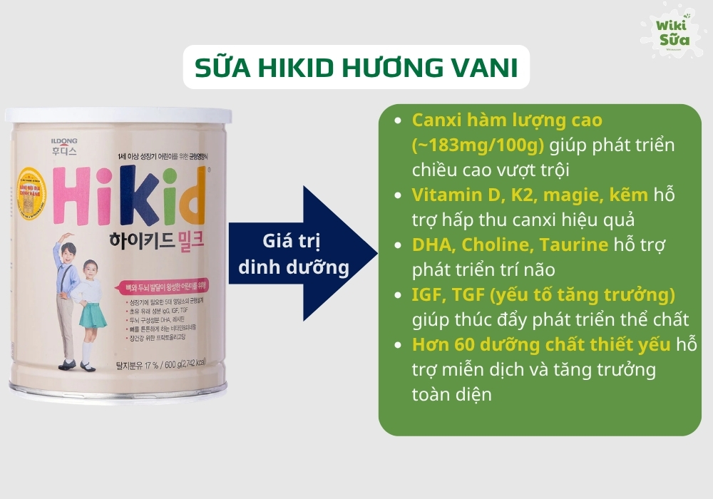 Sữa Hikid hương Vani