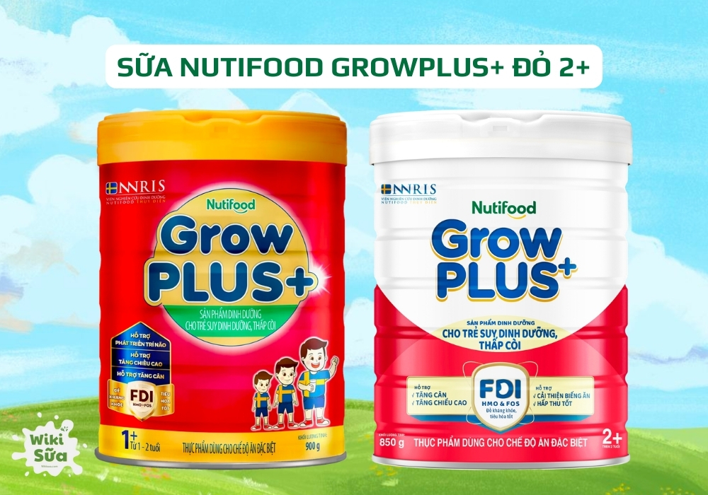 Sữa Nutifood GrowPLUS+ Đỏ 2+ (cho trẻ trên 2 tuổi) là dòng sản phẩm dinh dưỡng đặc trị dành cho trẻ suy dinh dưỡng, thấp còi tại Việt Nam.
