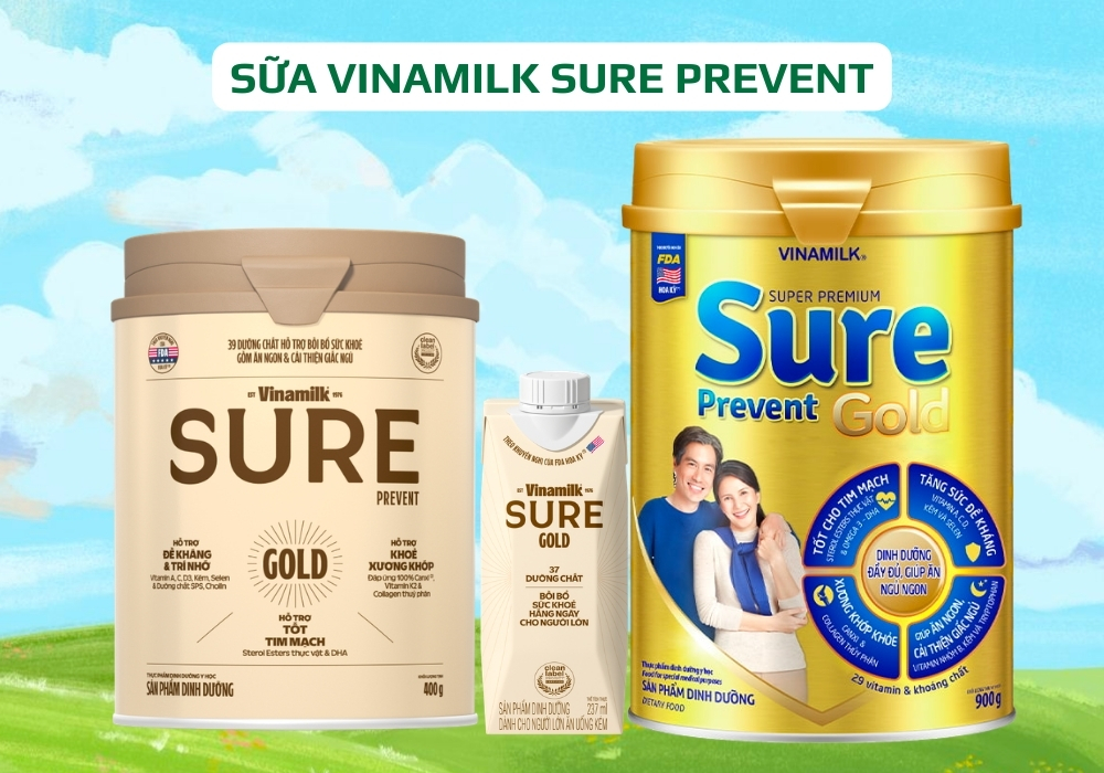 Sữa Vinamilk Sure Prevent cho người lớn giúp cải thiện cân nặng, góp phần nâng cao sức khỏe lâu dài, phù hợp sử dụng mỗi ngày.