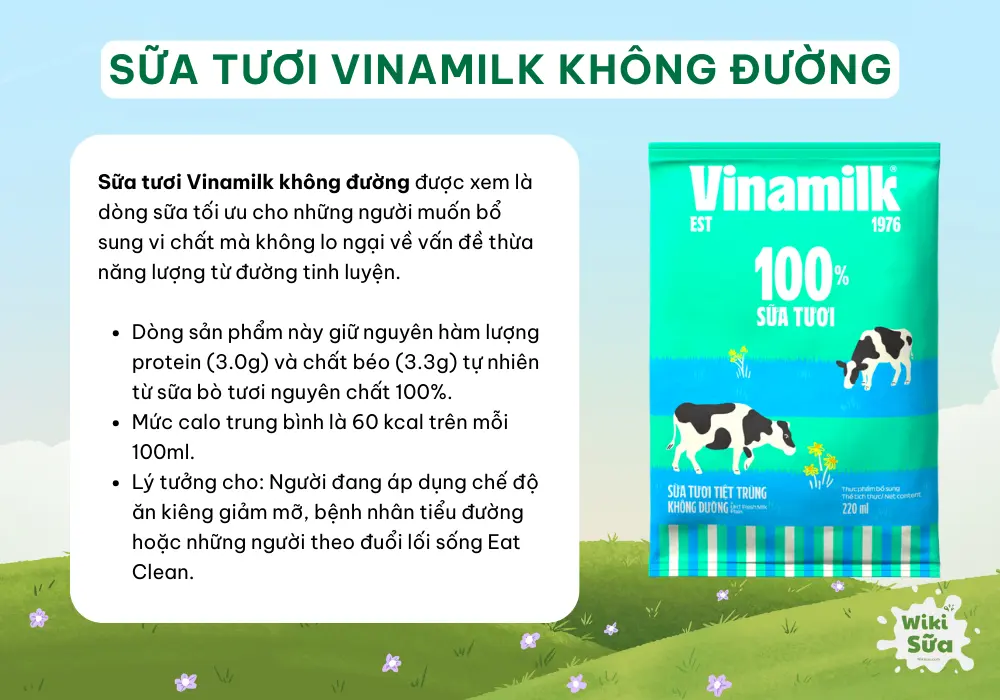 Sữa tươi Vinamilk không đường