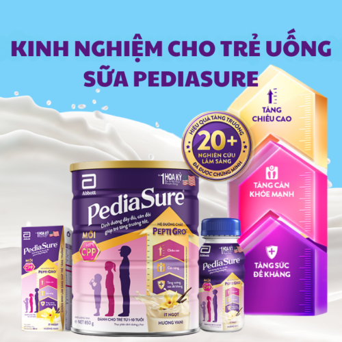 Kinh nghiệm cho trẻ uống sữa PediaSure đúng cách giúp bé tăng cân, tăng chiều cao
